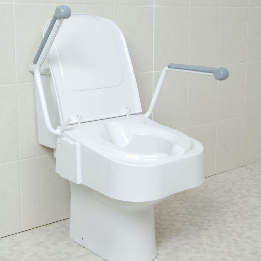 Raised Toilet Seat with Armrests