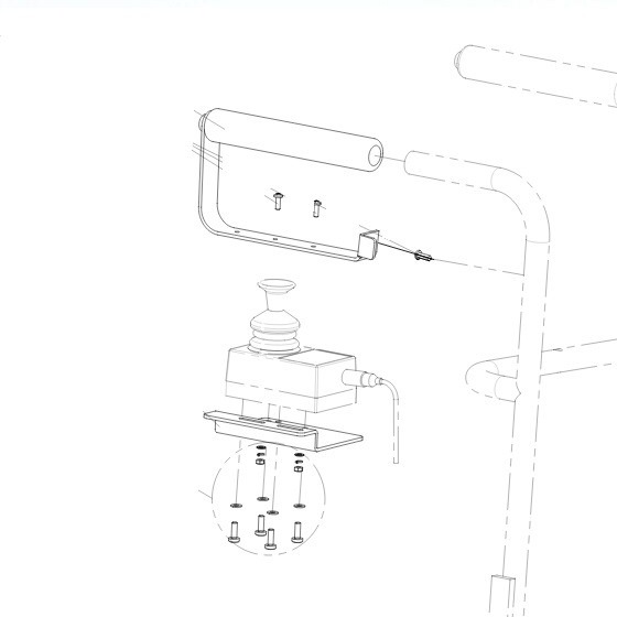 Mount Attendant Control Bracket Kit for Quickie Tango Powerchair