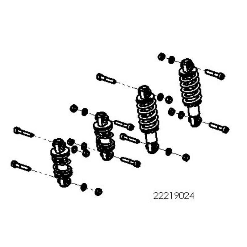 Front and Rear Shocks with Fixings for Sunrise Sterling S700 Mobility